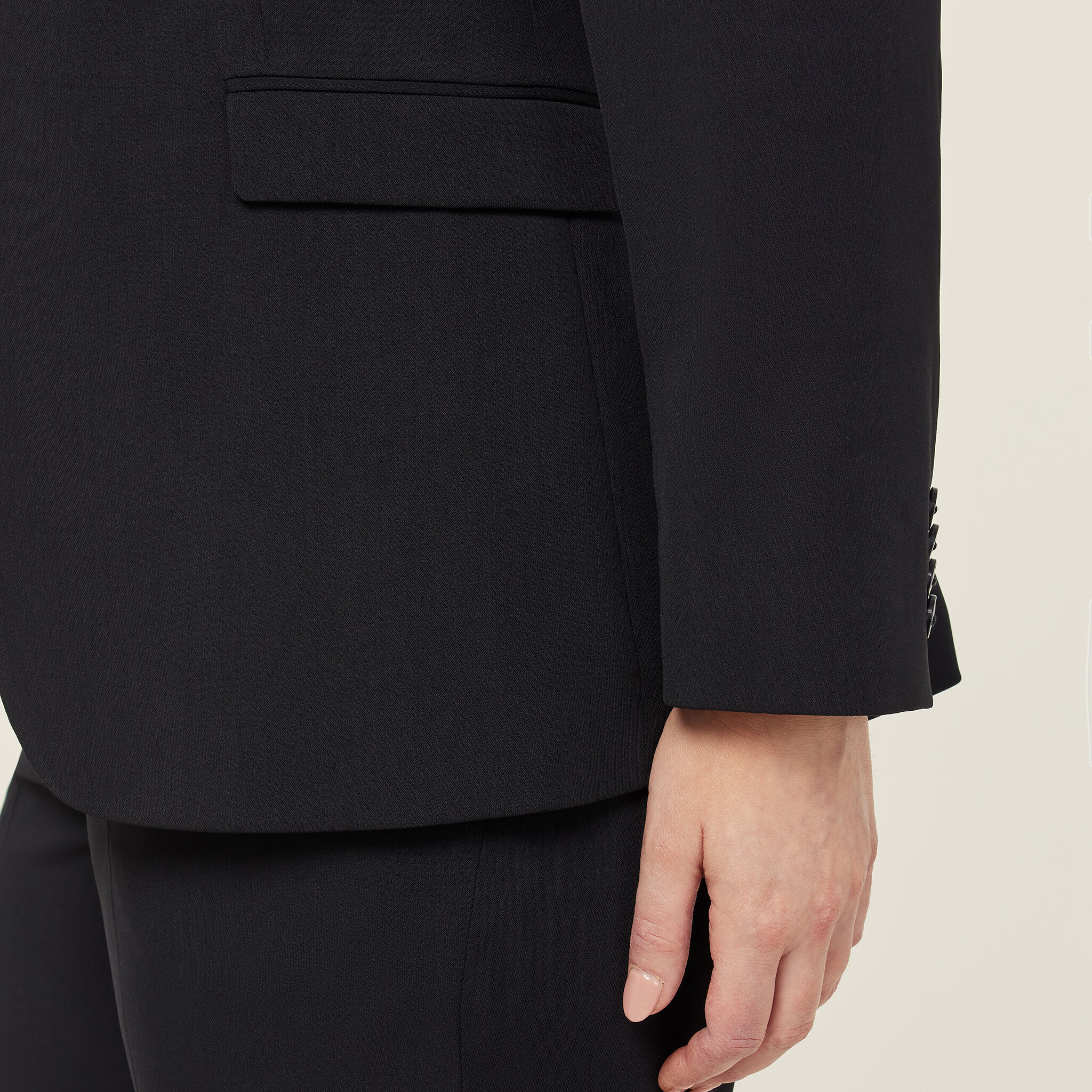 Crepe Stretch Longline Jacket
