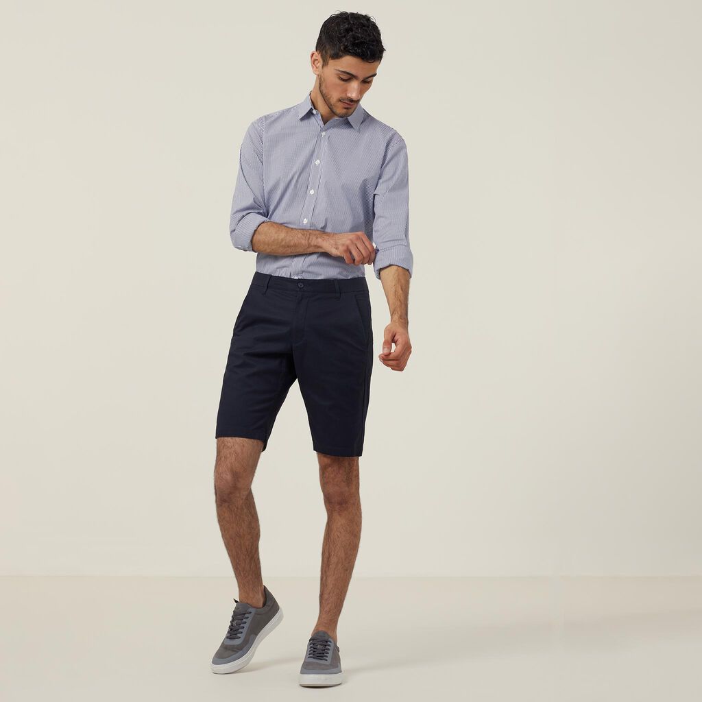 Avignon Fine Block Stripe Stretch Long Sleeve Shirt