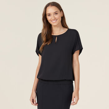 Georgie Short Sleeve Rib Hem Top