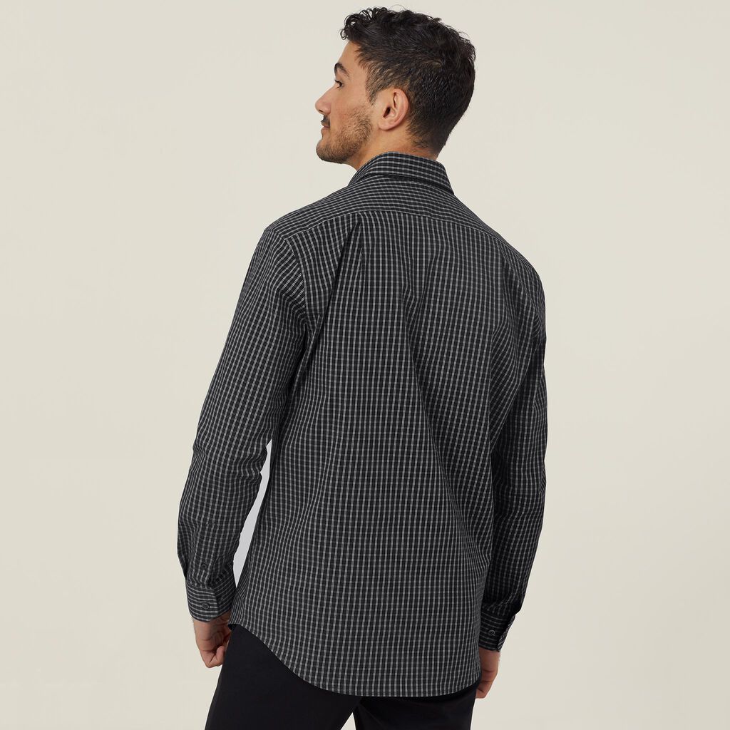 Avignon Window Check Stretch Long Sleeve Shirt