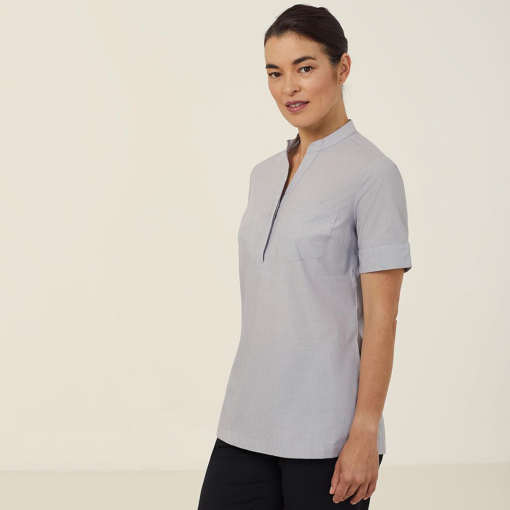 Poly Cotton End On End Short Sleeve Tunic