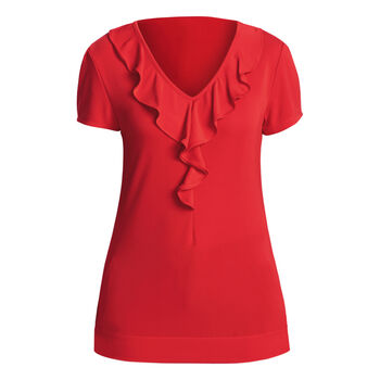 Matt Jersey Cap Sleeve Ruffle T-Top