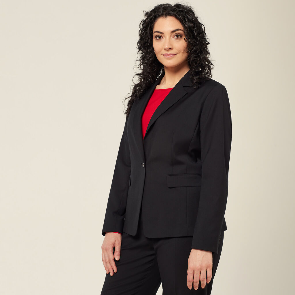 Wool Blend Twill Tailored Jacket