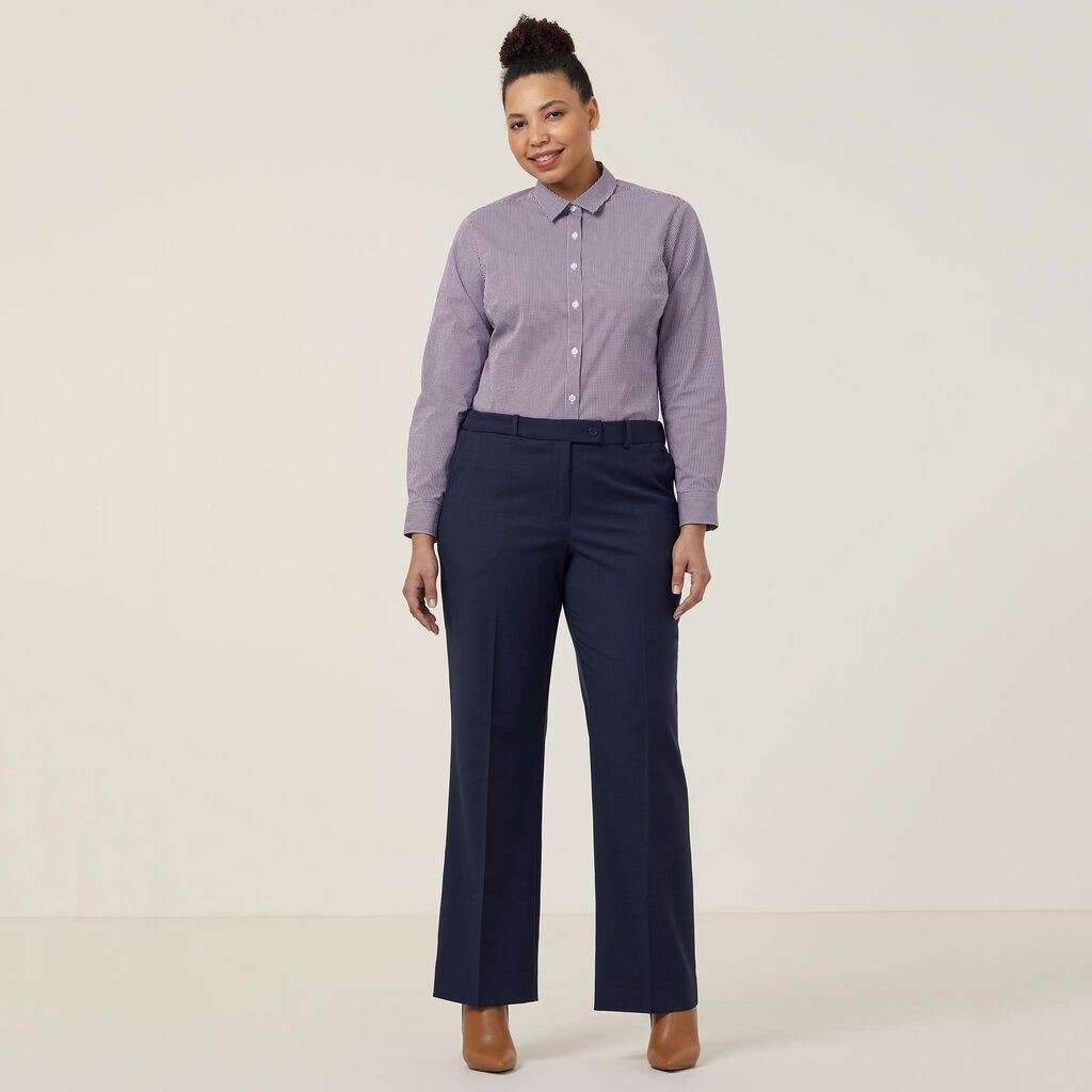 Avignon Gingham Check Stretch Long Sleeve Slim Shirt