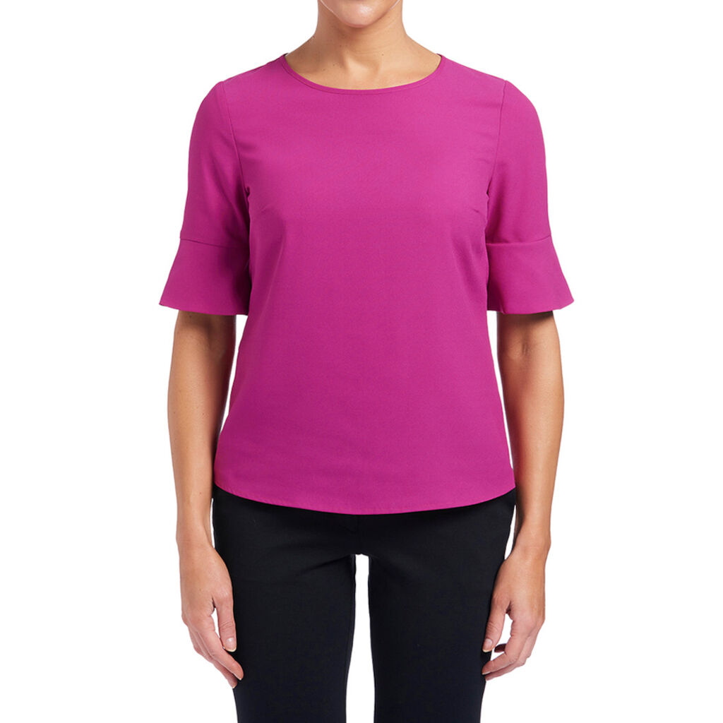 French Georgette Fluted Sleeve Top