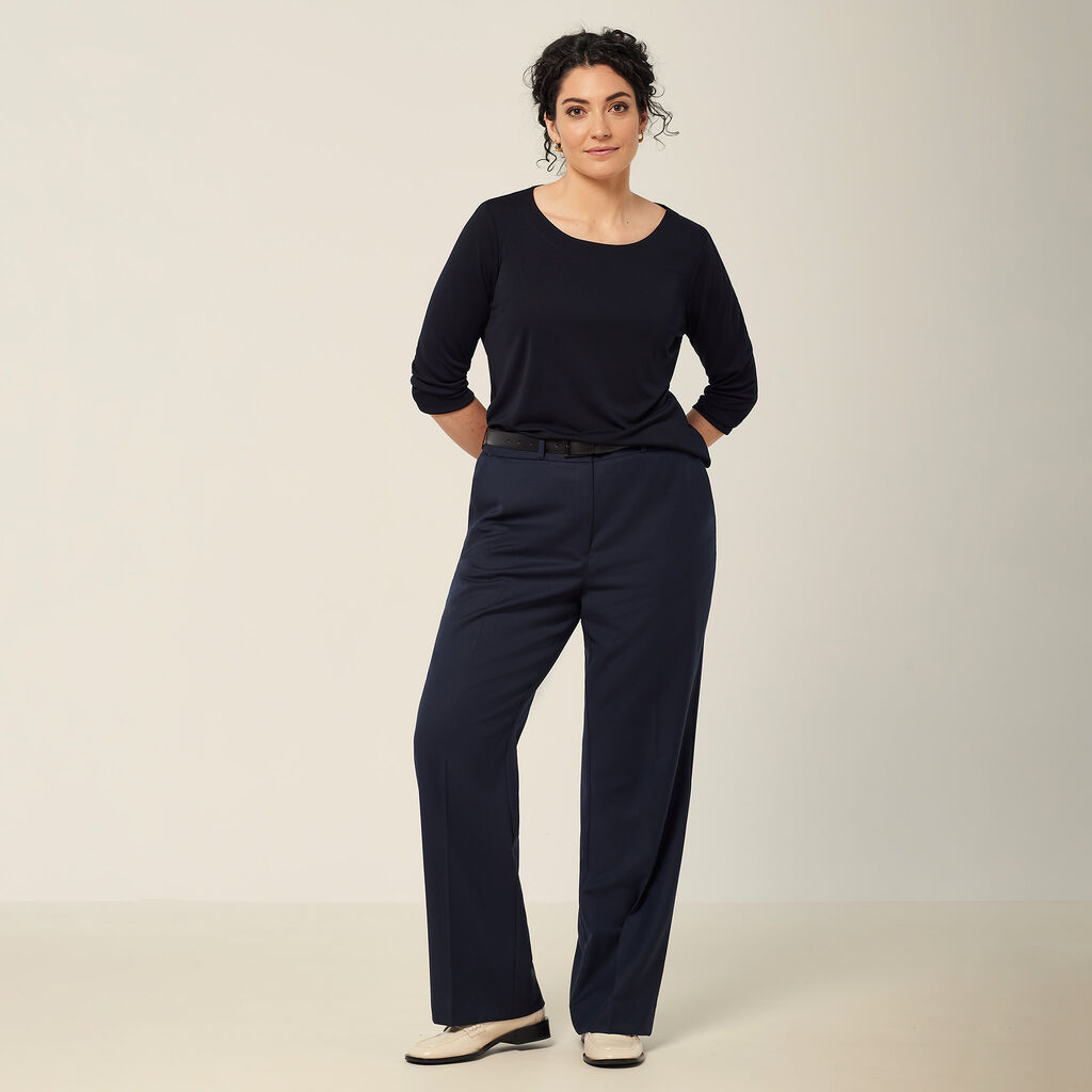 Wool Blend Twill  Secret Waist Regular Fit Pant