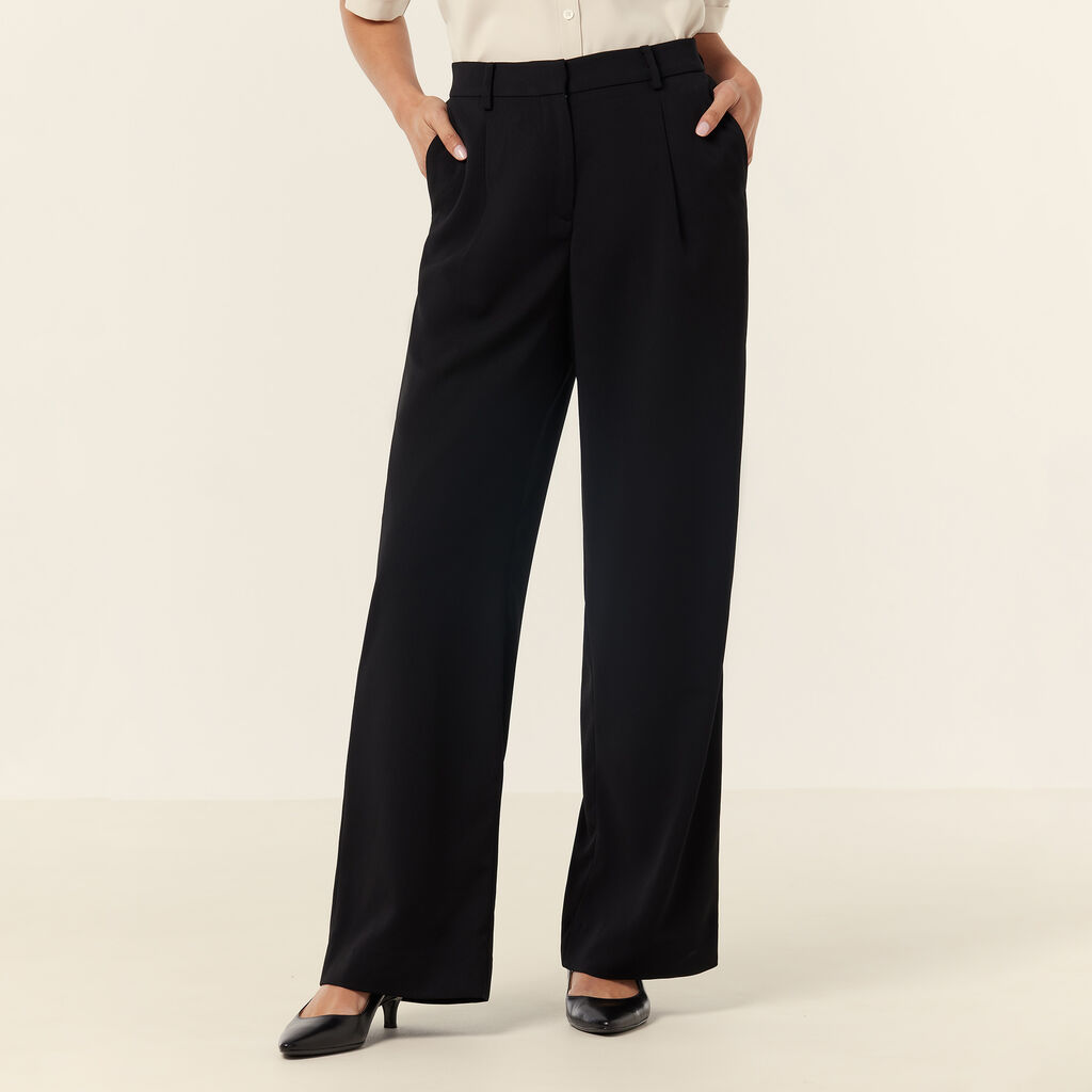 Crepe Stretch Wide Leg Pant