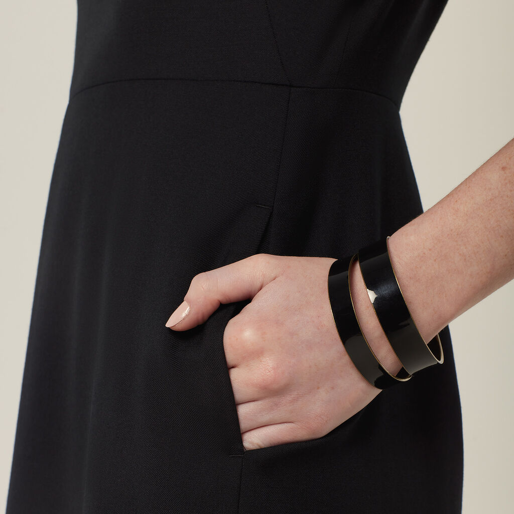 Wool Blend Twill Short Sleeve Dress