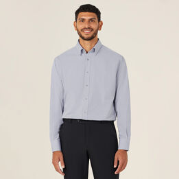 Gingham Long Sleeve Button Down Under Collar Shirt