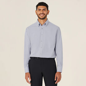 Gingham Long Sleeve Button Down Under Collar Shirt
