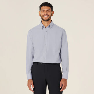 Gingham Long Sleeve Button Down Under Collar Shirt