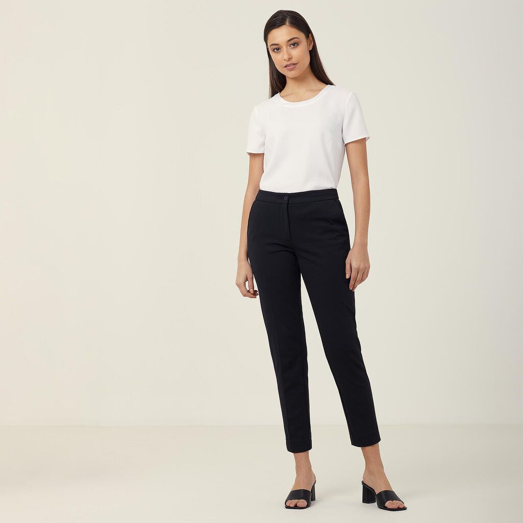Satin Back Crepe Short Sleeve Shell Top