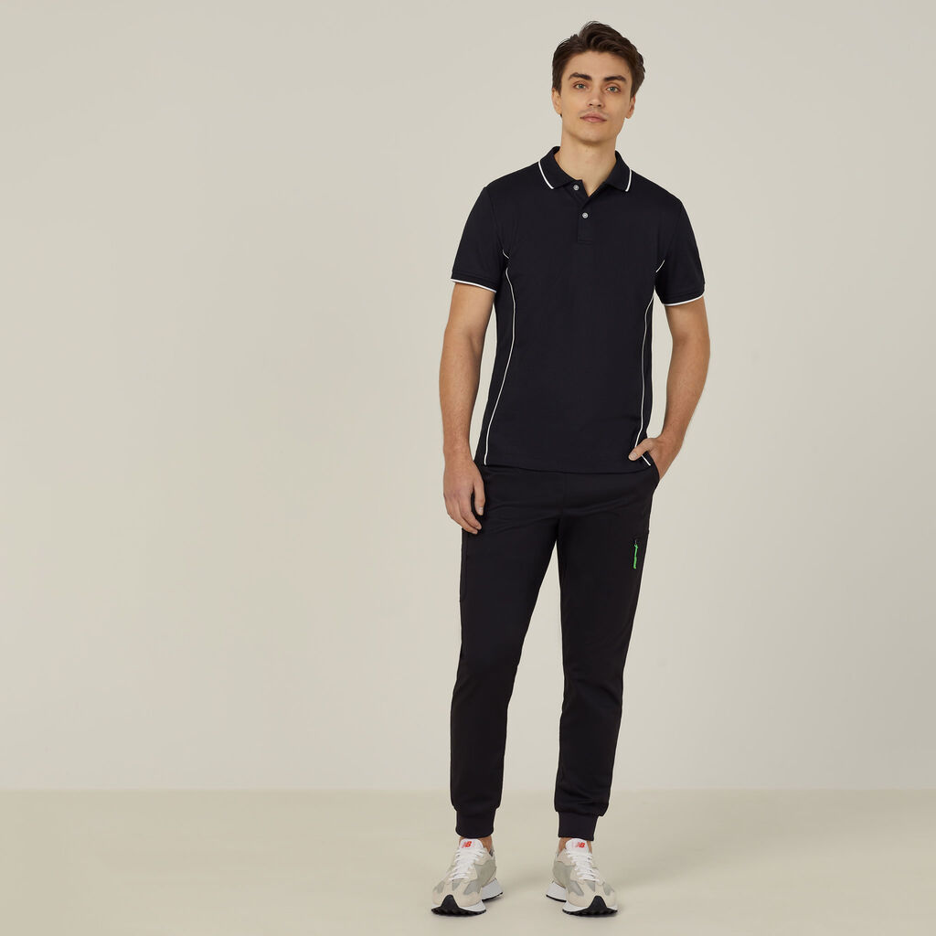 Antibacterial Polyface Short Sleeve Tipped Polo