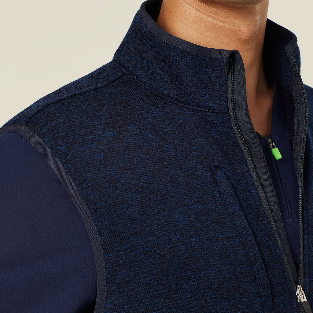 Men's Textured Fleece Zip Front Vest