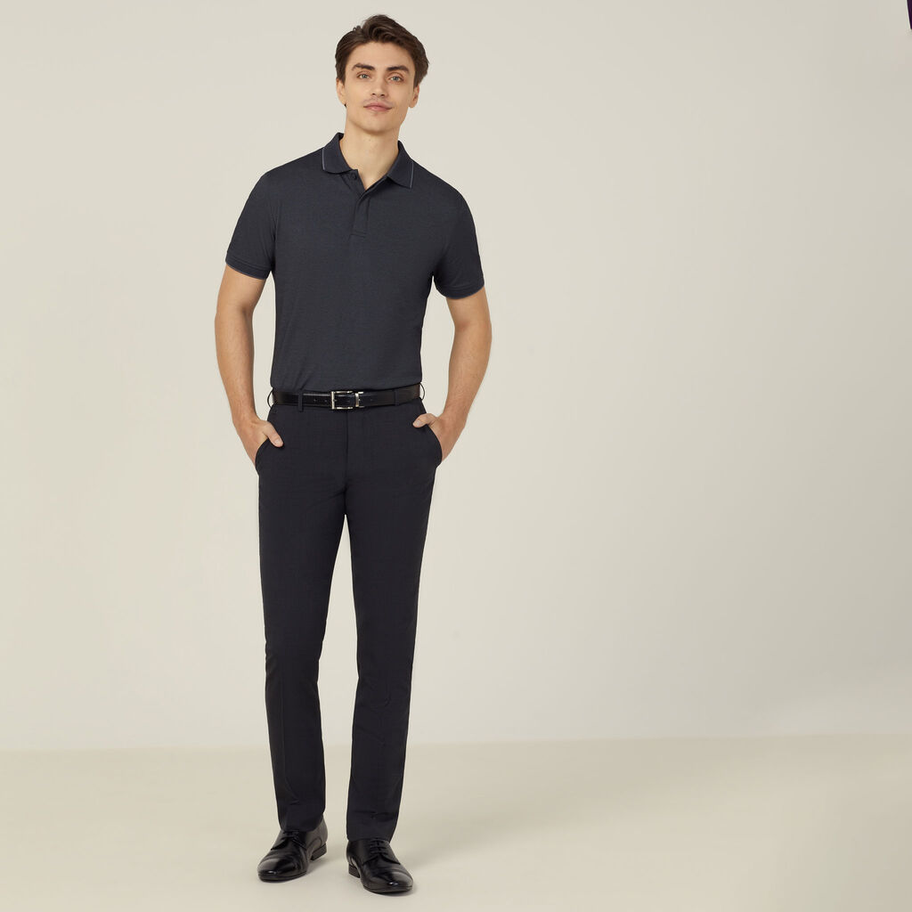 Textured Cotton Poly Short Sleeve Polo
