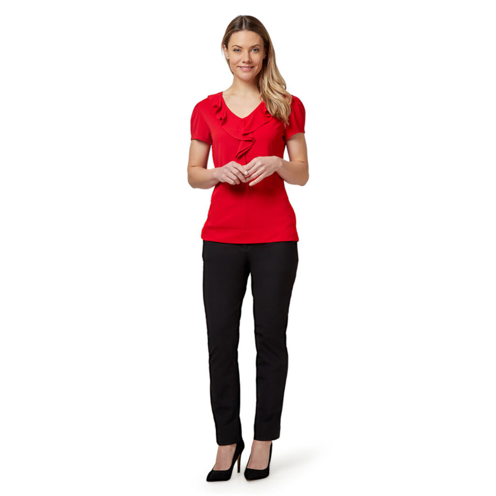 Matt Jersey Cap Sleeve Ruffle T-Top