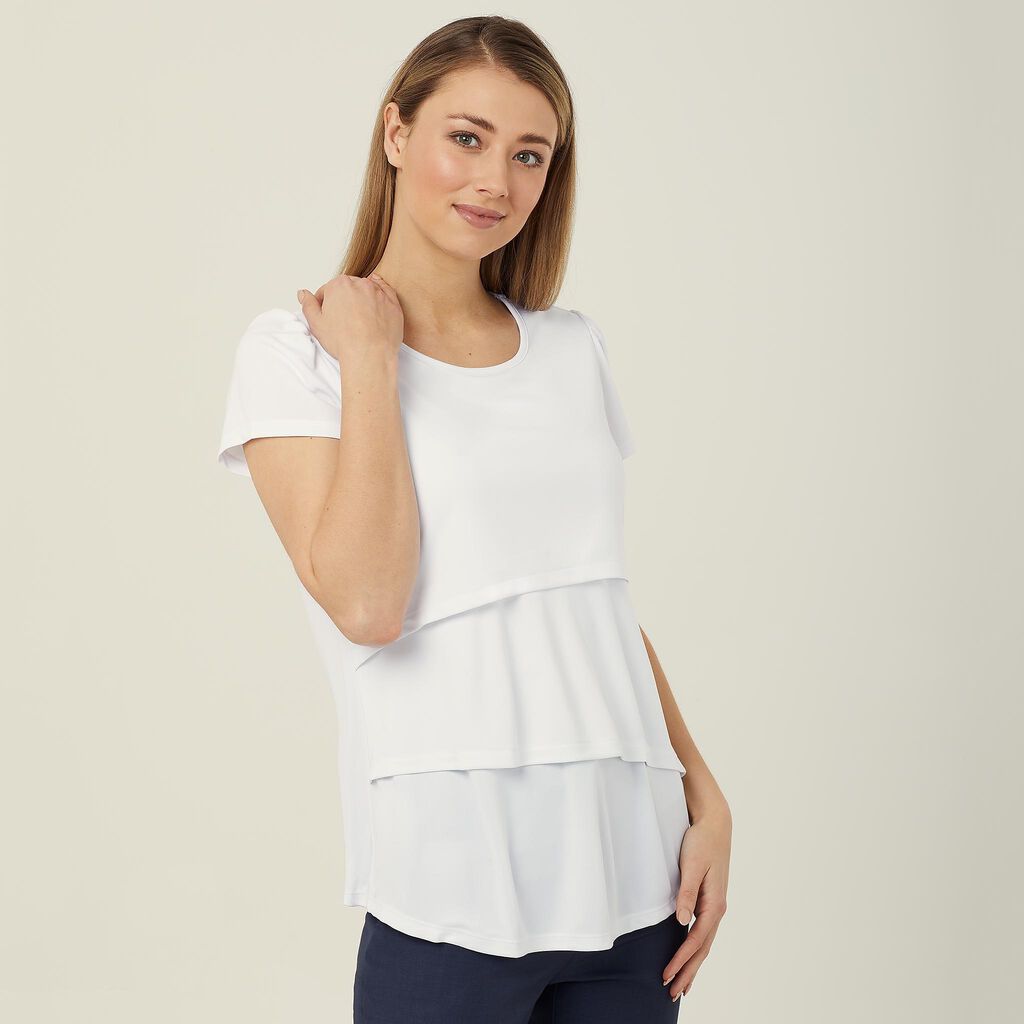 Matt Jersey Short Sleeve Layered Top