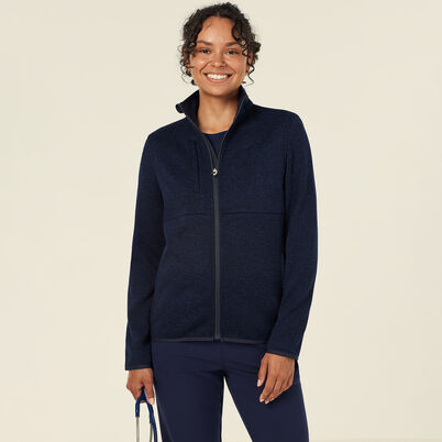 Textured Fleece Zip Front Jacket