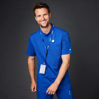 Next-Gen Antibacterial Active Doherty Mandarin Collar Scrub Top