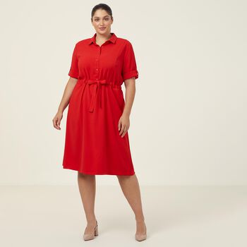 Heavy Stretch Georgette Shirt Dress