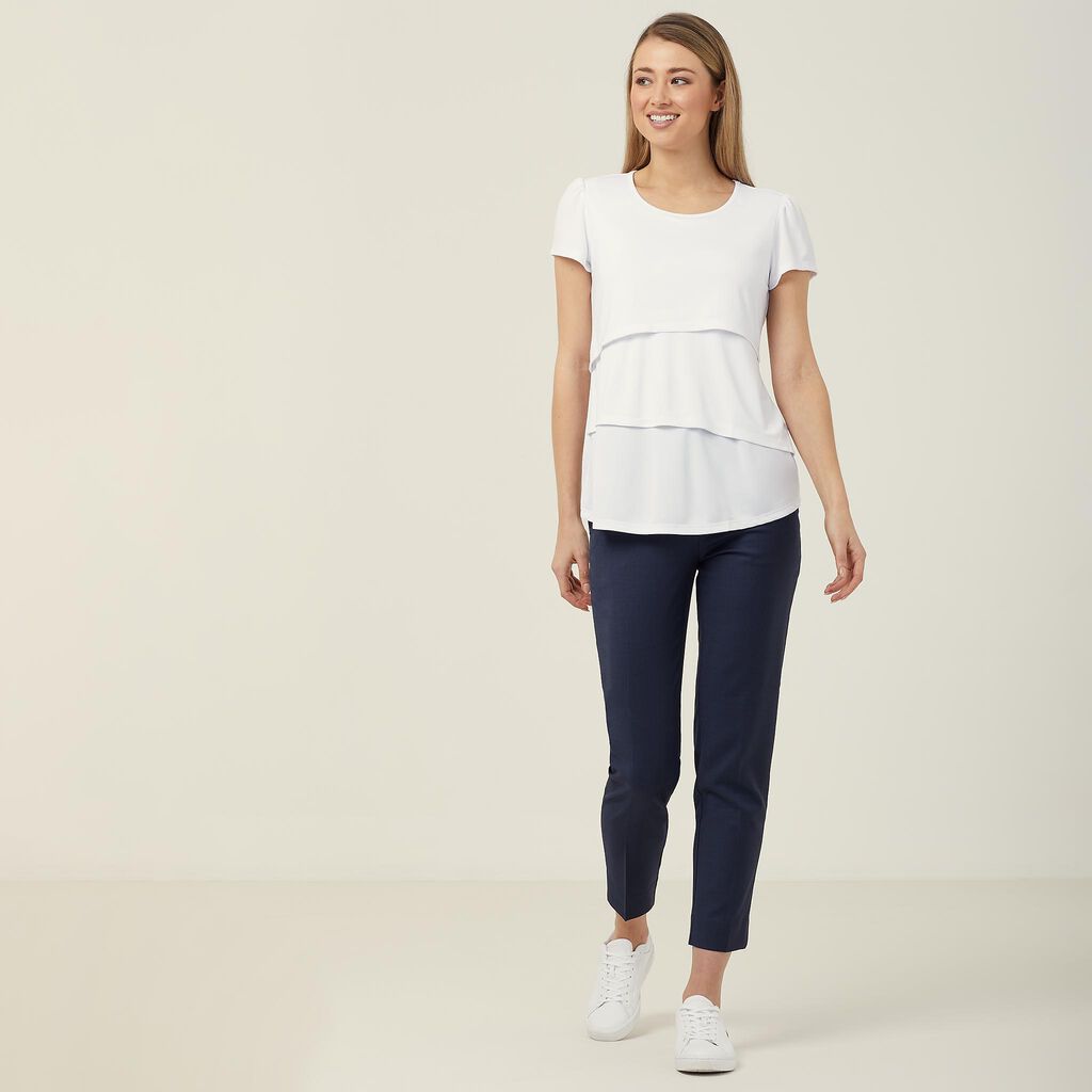 Matt Jersey Short Sleeve Layered Top
