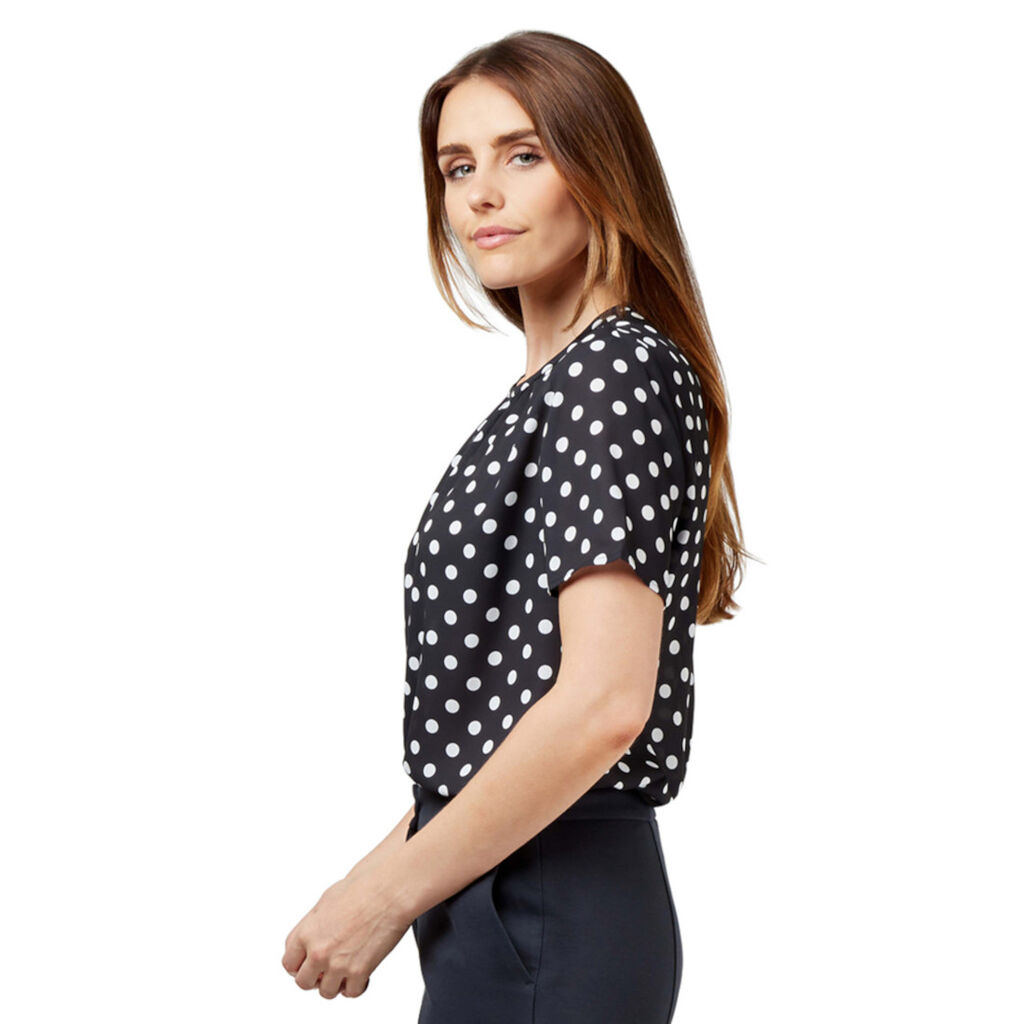 Short Sleeve Spot Blouse