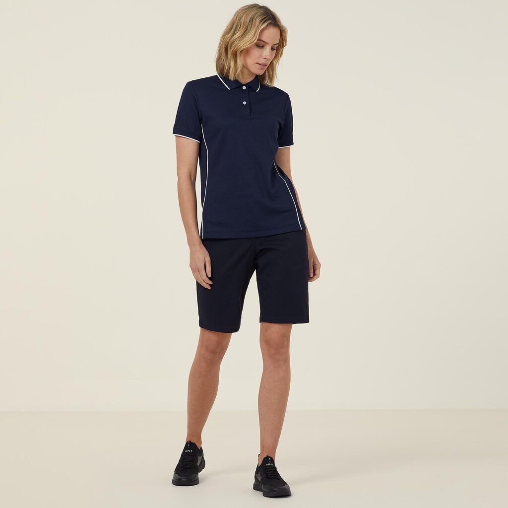 Antibacterial Polyface Short Sleeve Tipped Polo