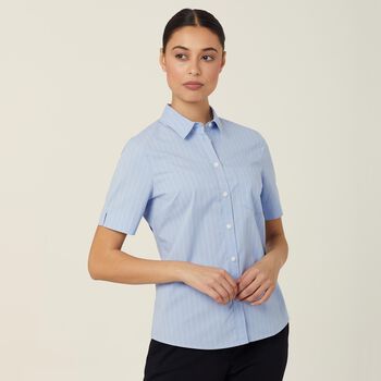 Avignon Pinstripe Stretch Short Sleeve Shirt