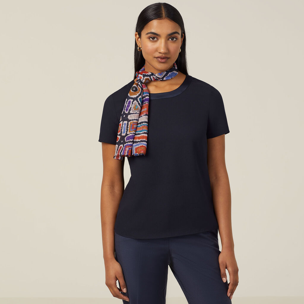 Water Dream Indigenous Print Chiffon Lightweight Scarf