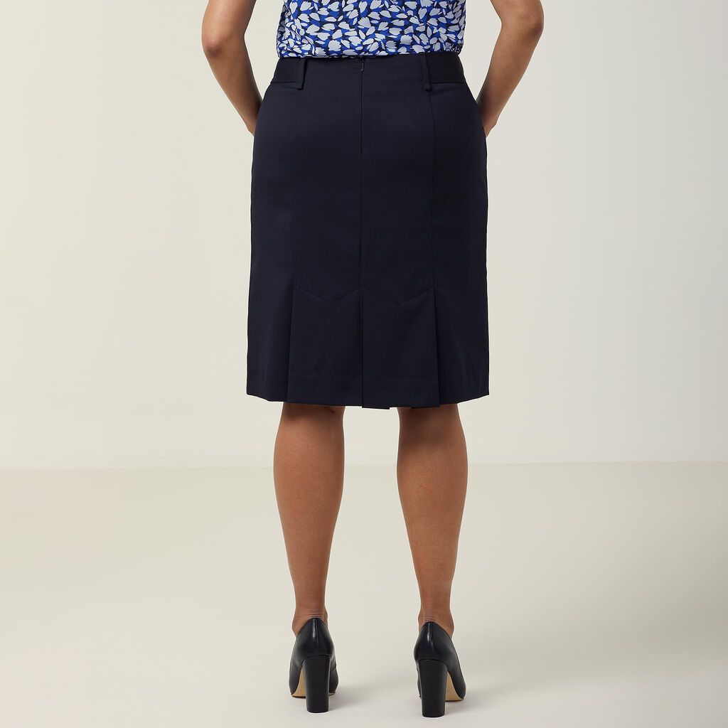 Poly Viscose Stretch Twill Pleat Straight Skirt