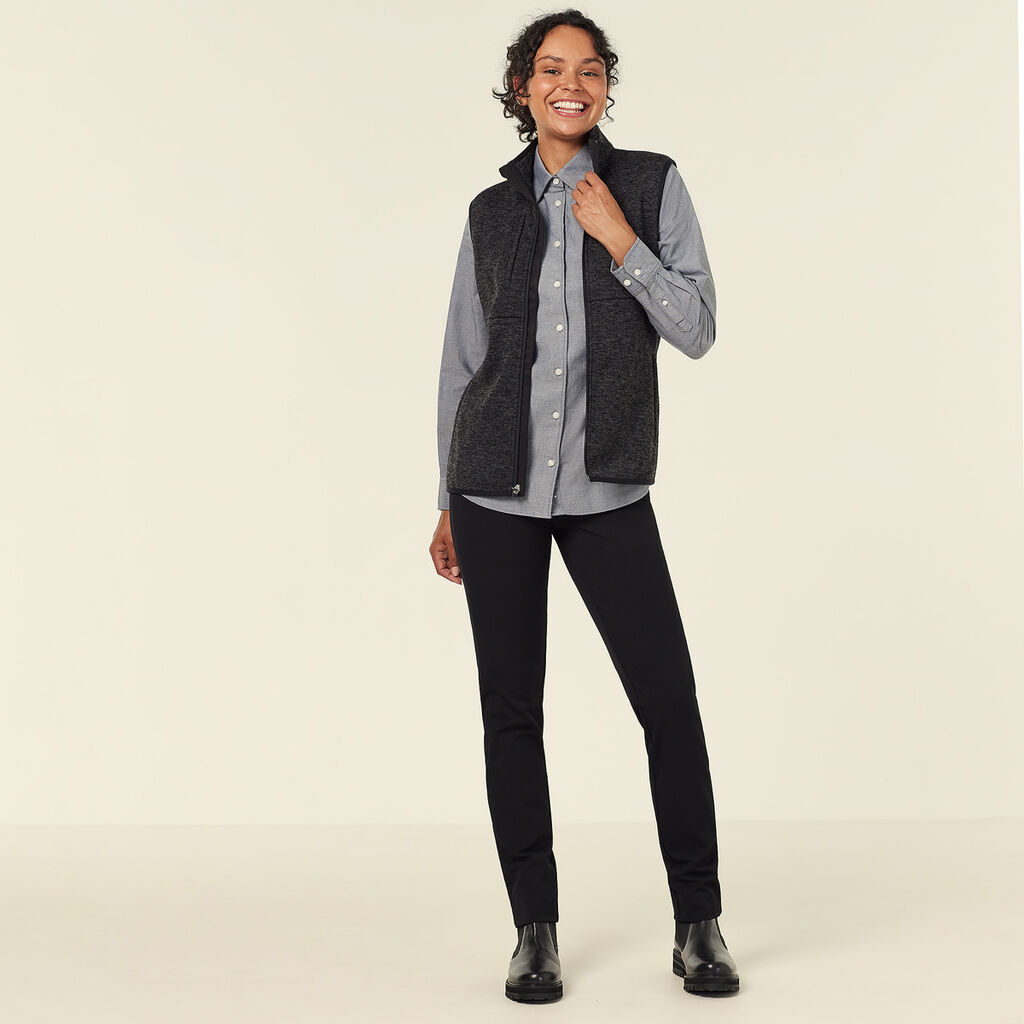 Textured Fleece Zip Front Vest