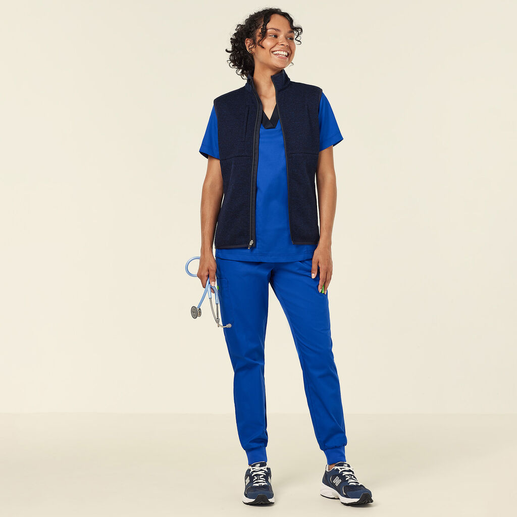 Textured Fleece Zip Front Vest