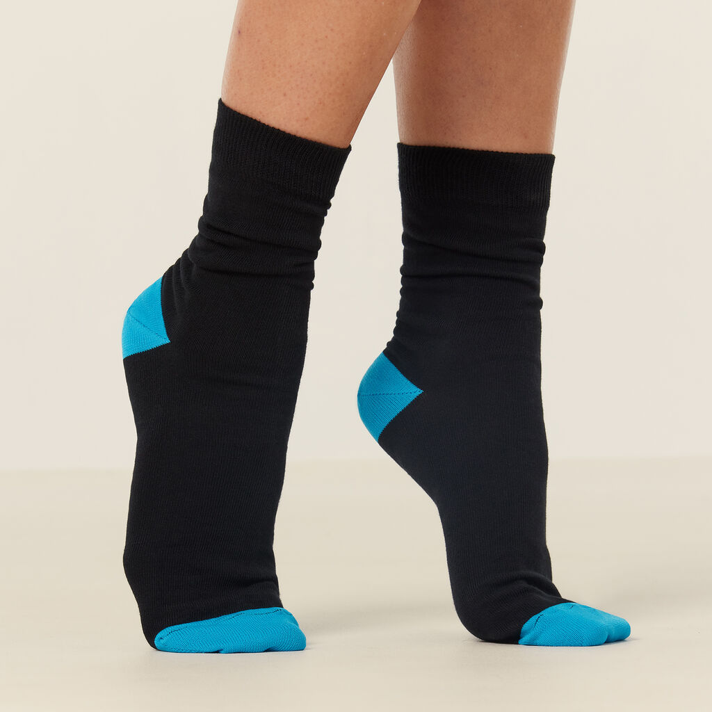 Contrast Cotton Blend Crew Socks