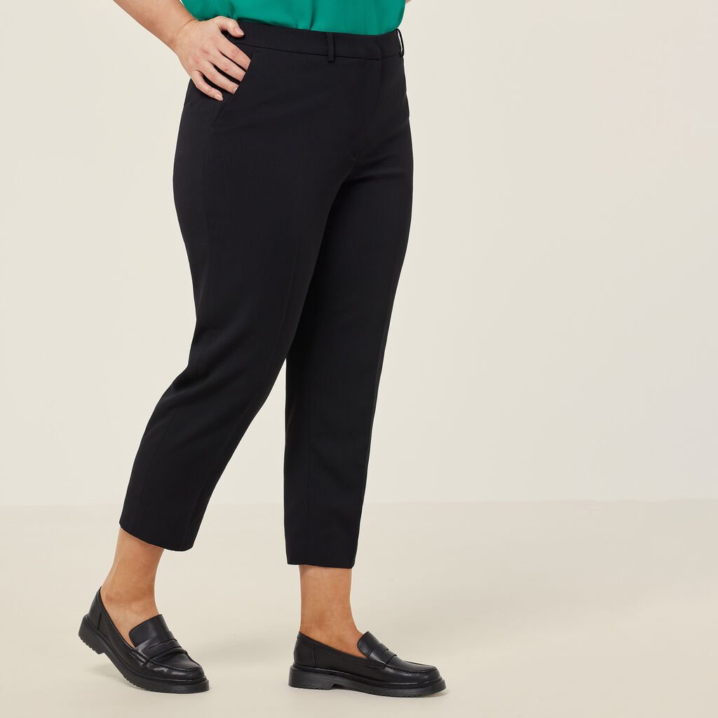 Crepe Stretch High Waist Cropped Pant
