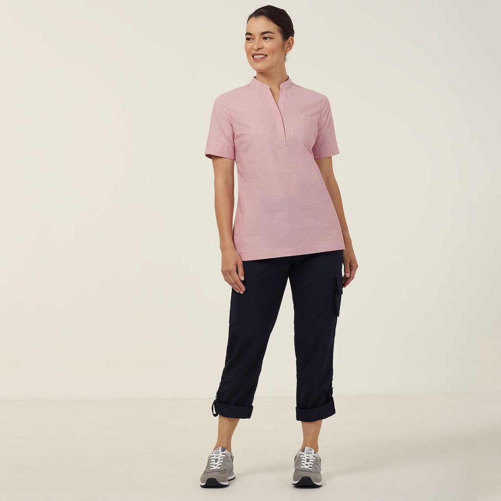Poly Cotton End On End Short Sleeve Tunic
