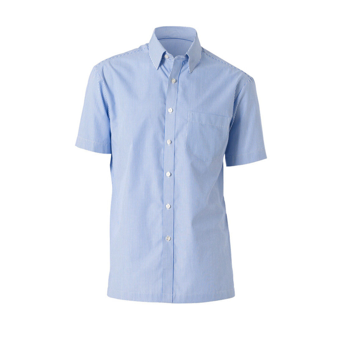 Stripe Short Sleeve Button Down Collar 