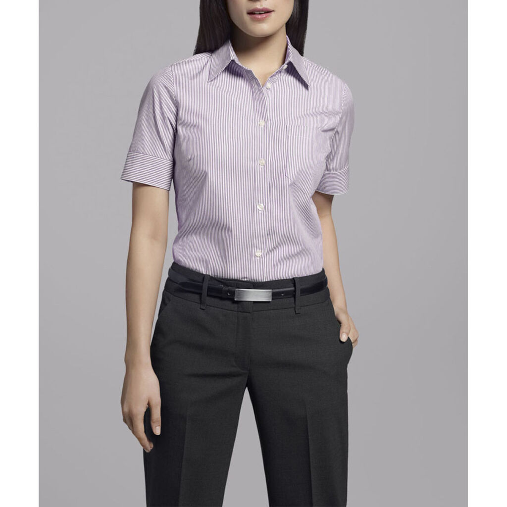 Cotton Blend Balance Stripe Bk Shirt