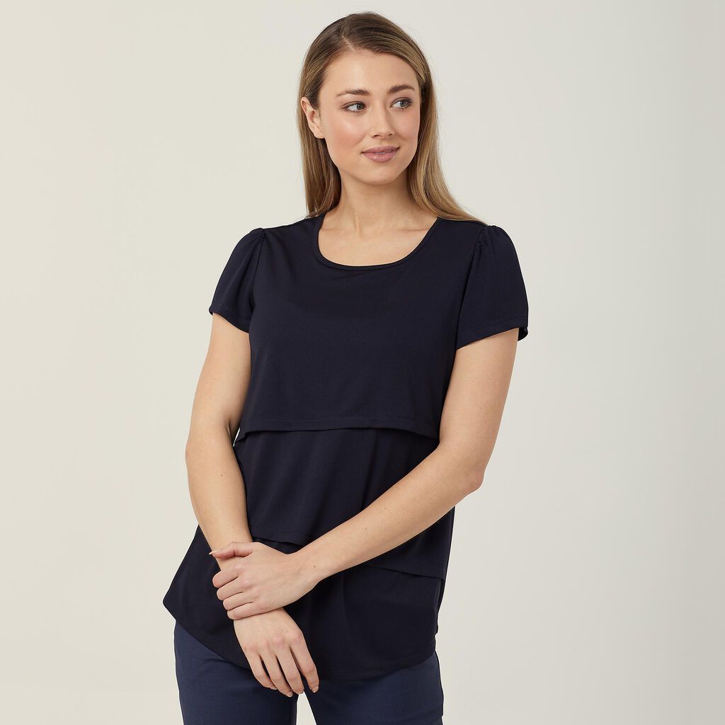 Matt Jersey Short Sleeve Layered Top