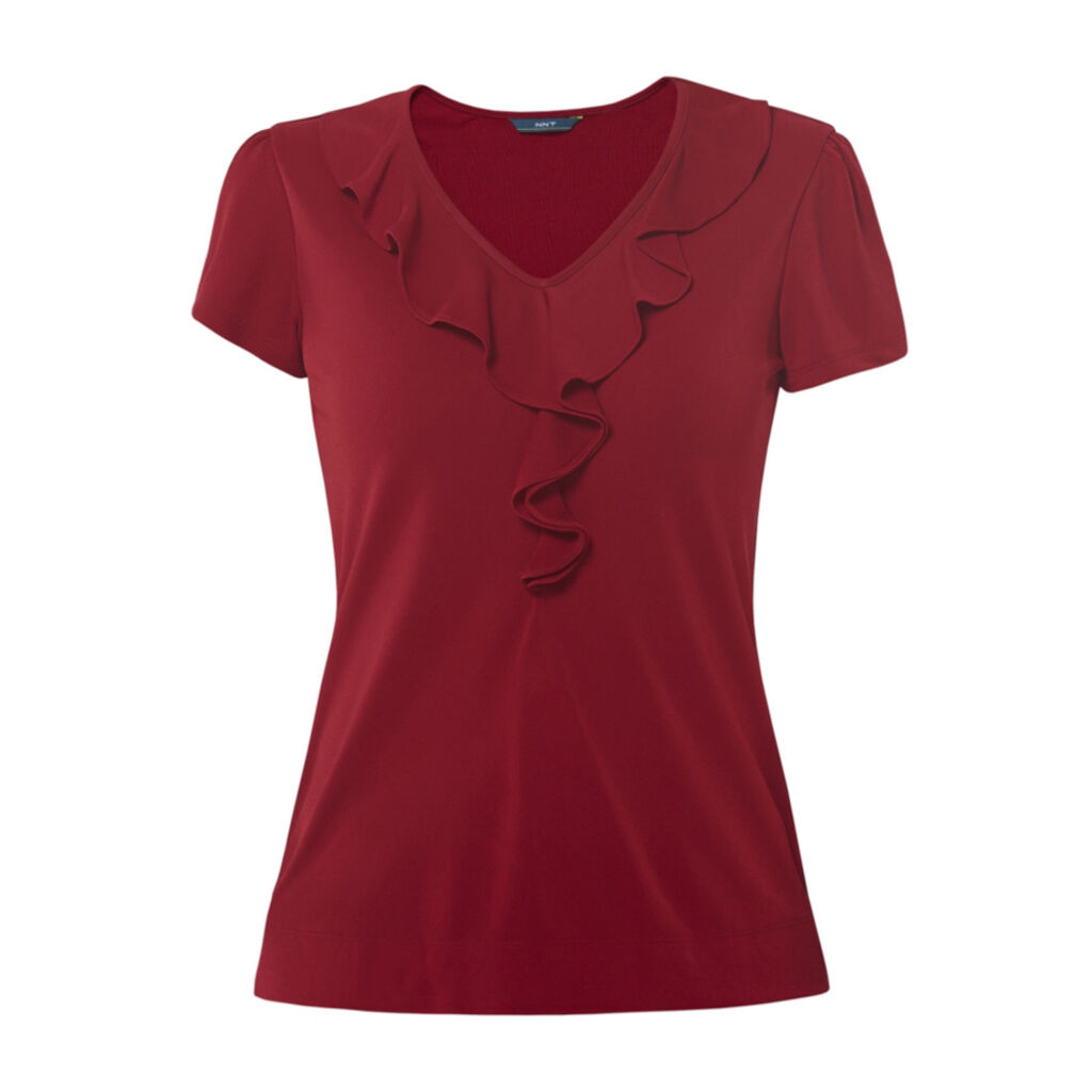 Matt Jersey Cap Sleeve Ruffle T-Top