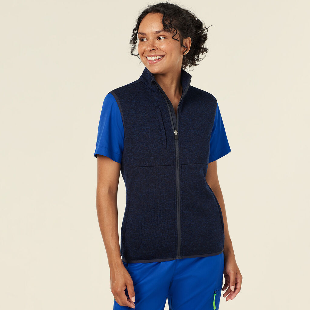 Textured Fleece Zip Front Vest