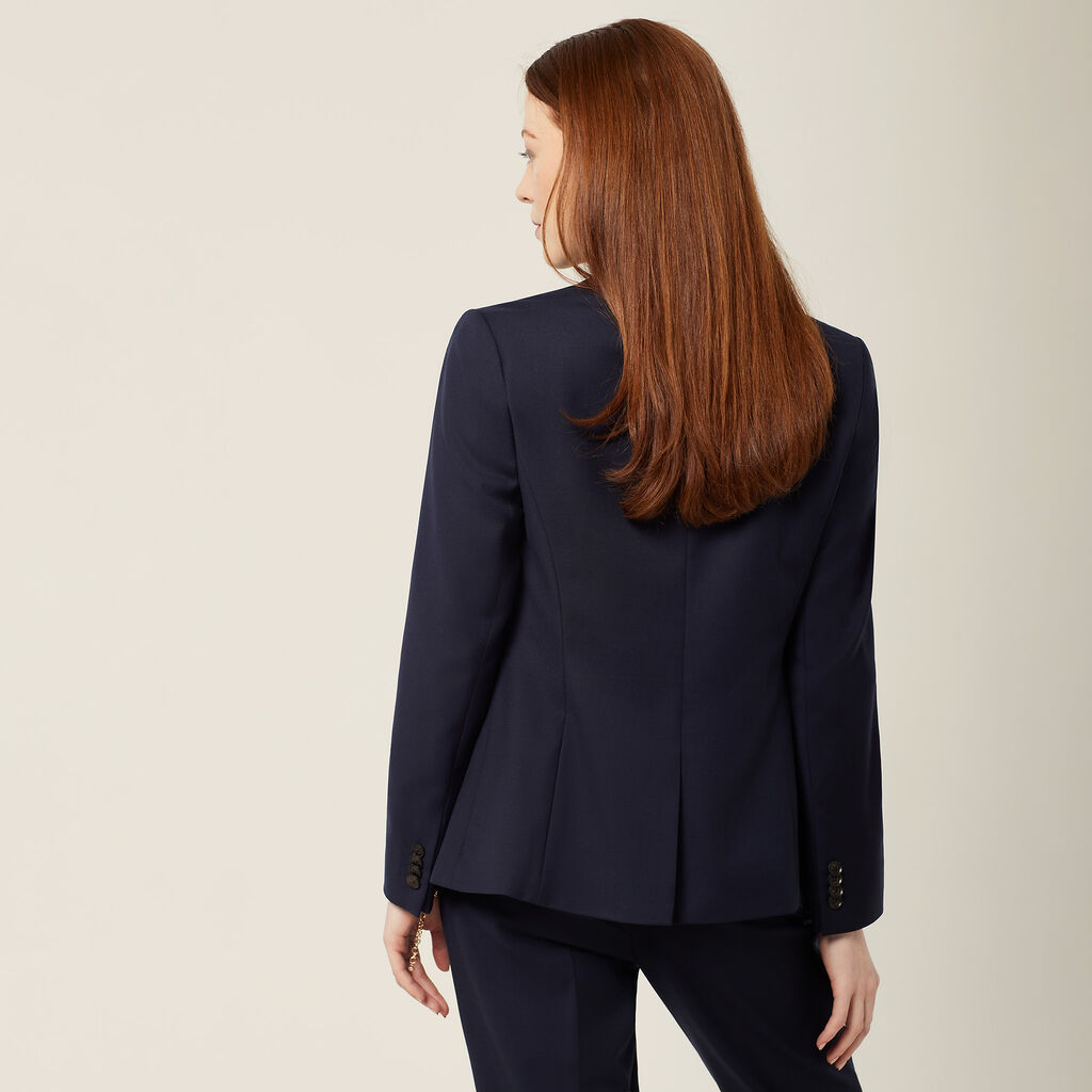 Wool Blend Twill Tailored Jacket