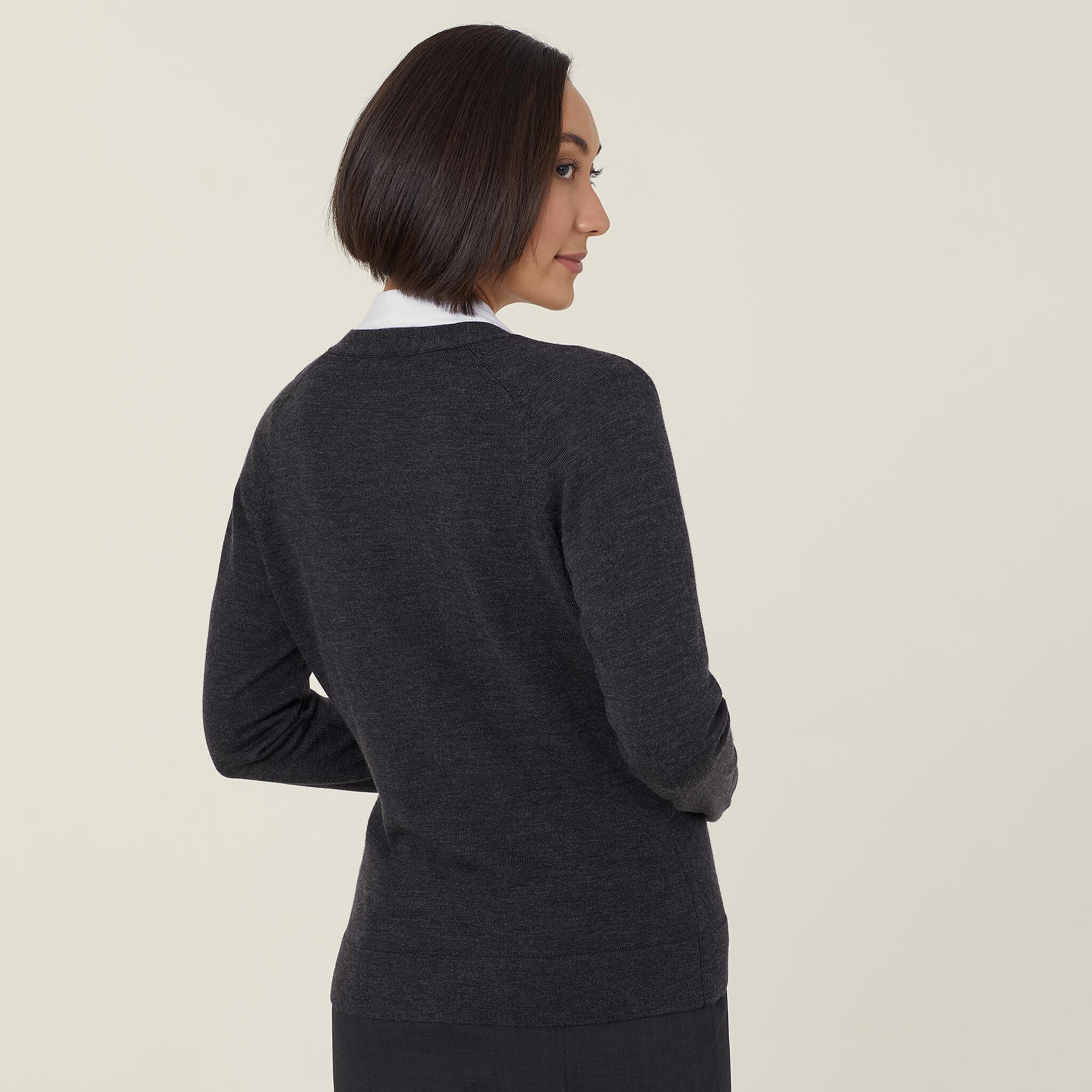 Gray v neck cardigan online