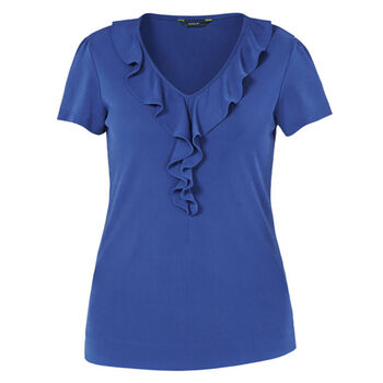 Matt Jersey Cap Sleeve Ruffle T-Top