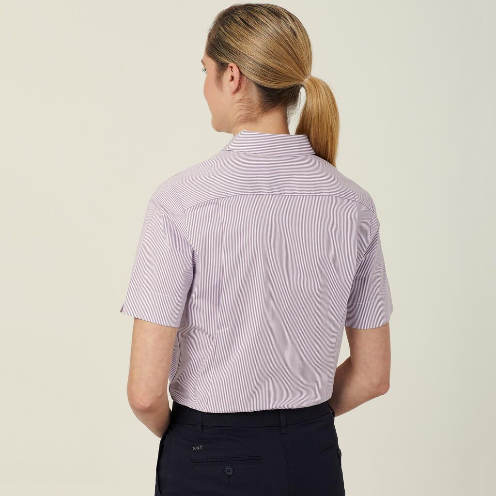 Avignon Fine Block Stripe Stretch Short Sleeve Shirt