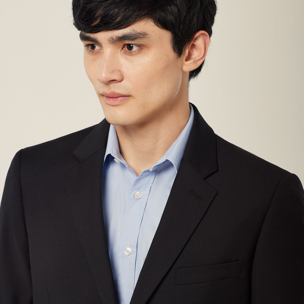 Wool Blend Twill Tailored 2 button jacket