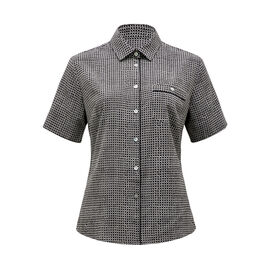 Pixel Print Short Sleeve Action Back Shirt 
