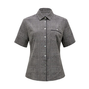 Pixel Print Short Sleeve Action Back Shirt 