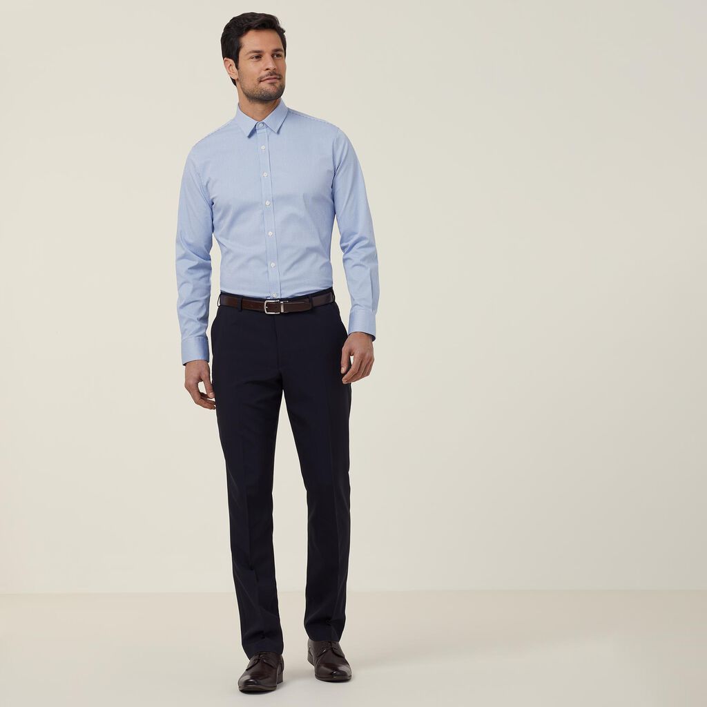 Avignon Gingham Check Stretch Long Sleeve Slim Shirt