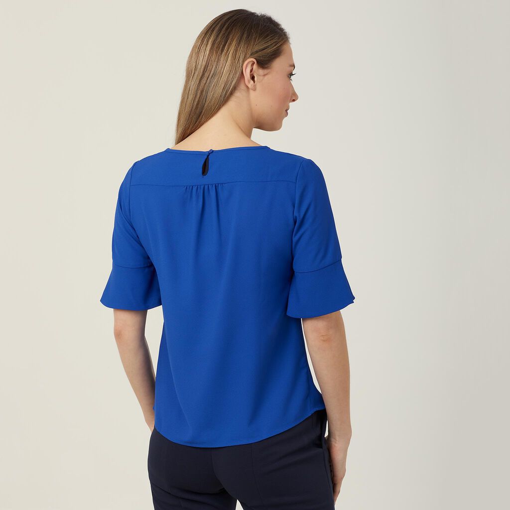 French Georgette Fluted Sleeve Top