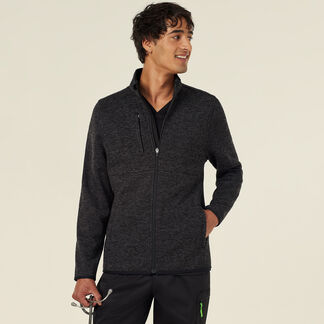 Men's Textured Fleece Zip Front Jacket